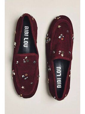 Bibi Lou Icon Studded Loafers Wine 40/9